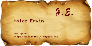 Holcz Ervin névjegykártya